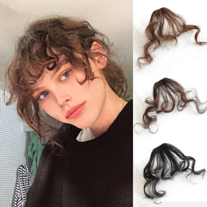 Clip-in curly hair air bangs
