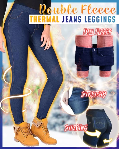 Double Fleece Thermal Jeanish Pants